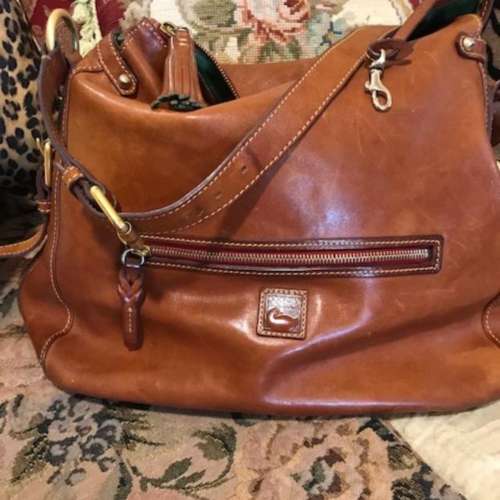 Dooney & Bourke Large Vintage Shoulder/Hobo Vacetta Florentine Leather Natura